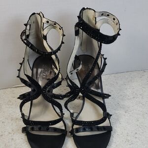 Michael Kors Black Strappy Heels with Studs